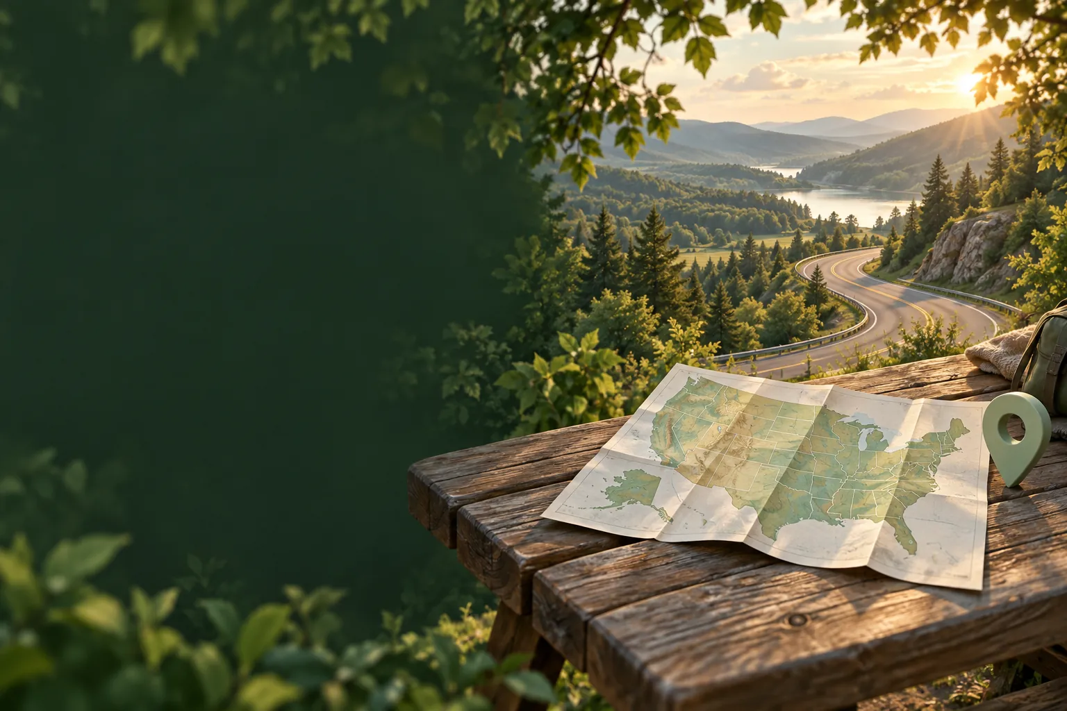 Illustration of a quiet road and countryside for Delaware accident resources.